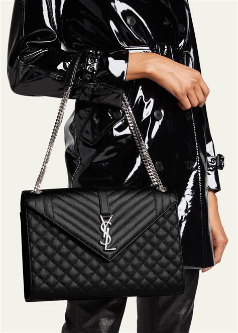 Saint Laurent Envelope Triquilt Large YSL Shoulder Bag in 